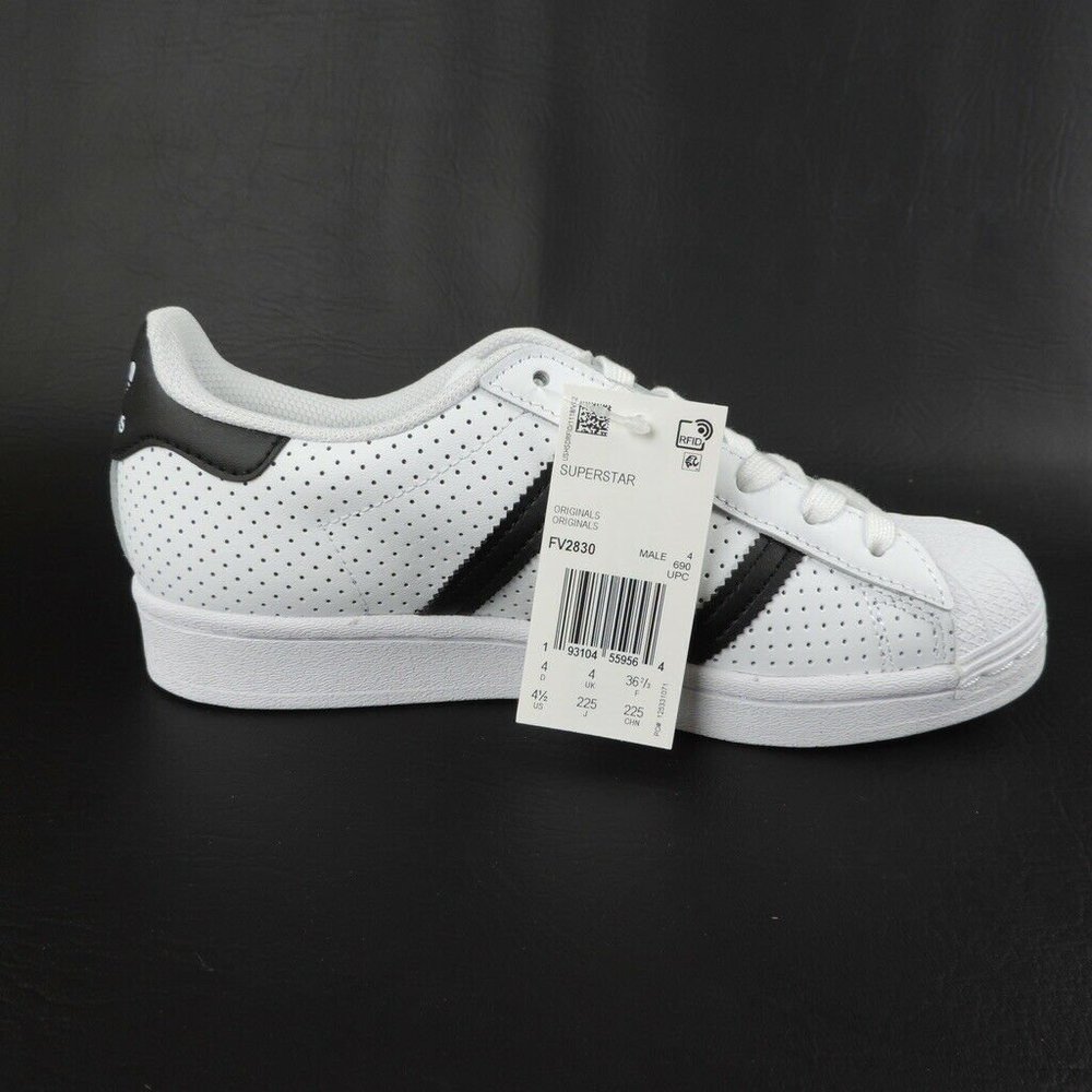 Adidas Superstar Boys Shoes White Black Originals Sneakers - Picture 4 of 11